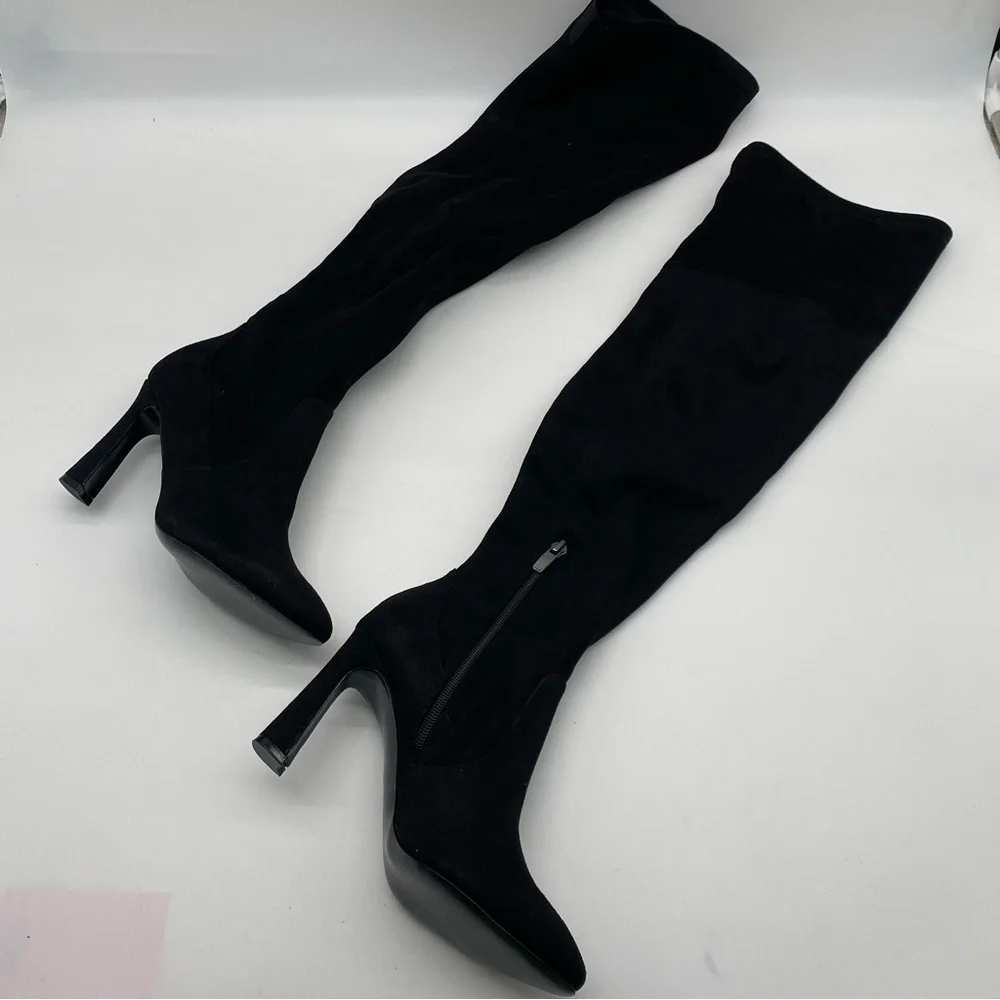 Nine West  Women's Black Sizzle2 Over-the-knee Boot in faux suede size 5.5M NEW